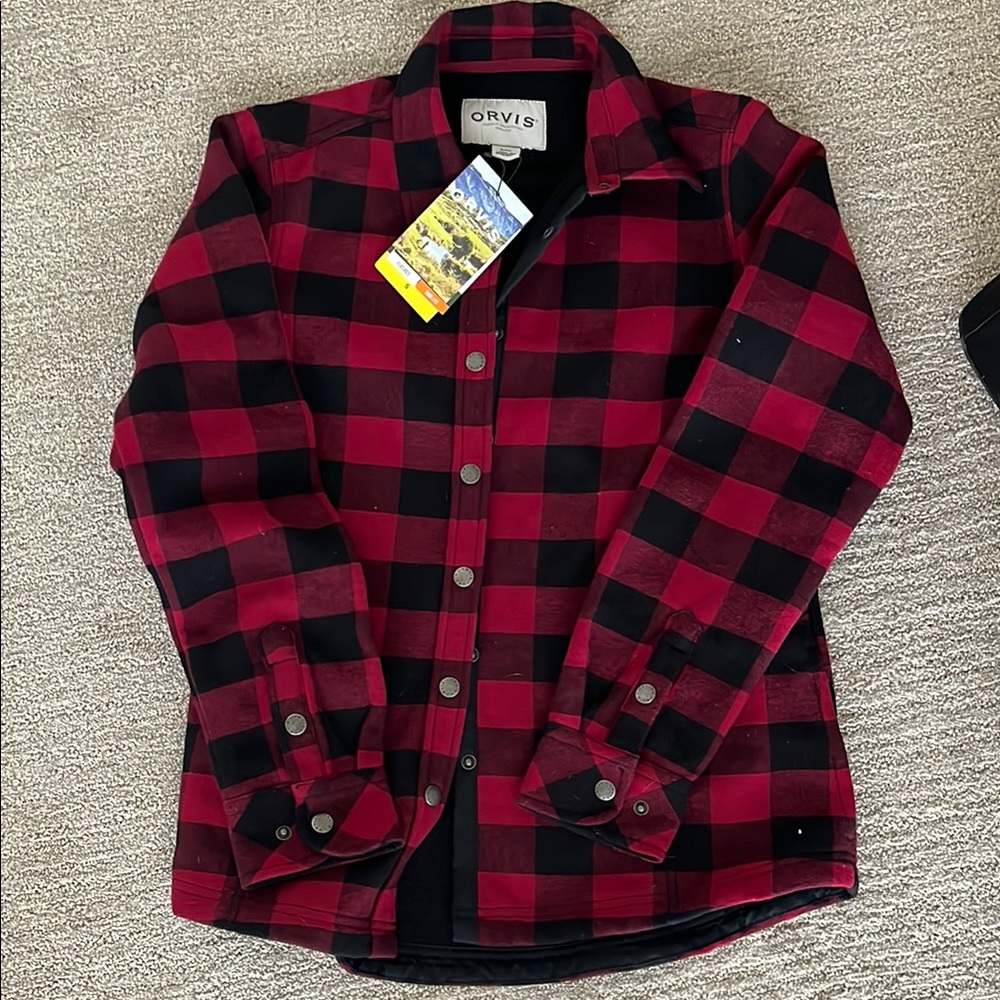 Orvis Buffalo Plaid Shirt Jacket in Red and Black